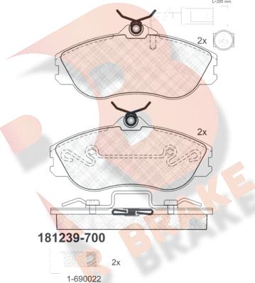 R Brake RB1239-700 - Kit de plaquettes de frein, frein à disque cwaw.fr