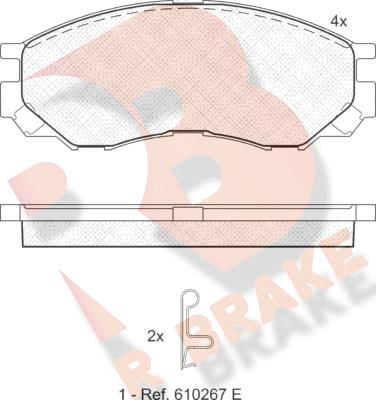 R Brake RB1234 - Kit de plaquettes de frein, frein à disque cwaw.fr