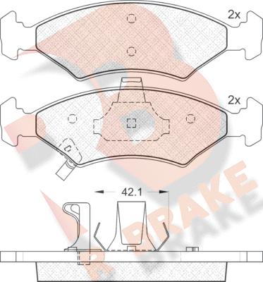 R Brake RB1231 - Kit de plaquettes de frein, frein à disque cwaw.fr