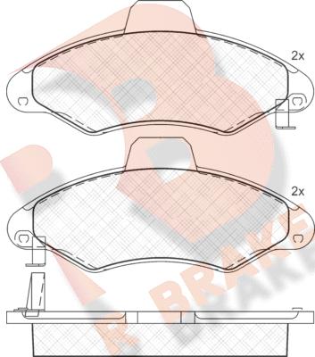 R Brake RB1229 - Kit de plaquettes de frein, frein à disque cwaw.fr