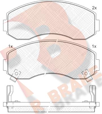 R Brake RB1224 - Kit de plaquettes de frein, frein à disque cwaw.fr