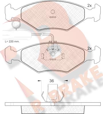 R Brake RB1226 - Kit de plaquettes de frein, frein à disque cwaw.fr