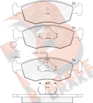 R Brake RB1227 - Kit de plaquettes de frein, frein à disque cwaw.fr