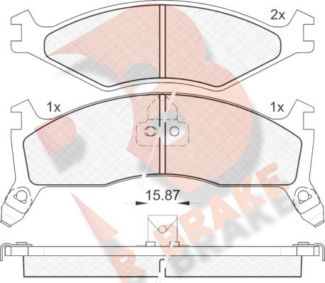 R Brake RB1270-205 - Kit de plaquettes de frein, frein à disque cwaw.fr