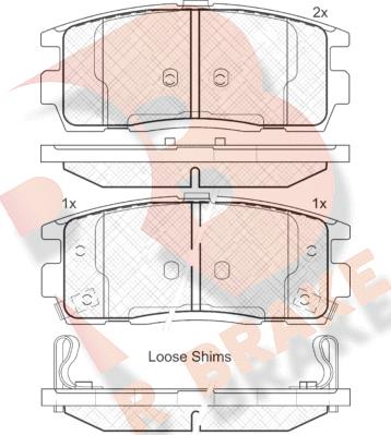 R Brake RB1799 - Kit de plaquettes de frein, frein à disque cwaw.fr