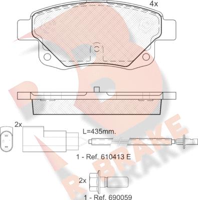 R Brake RB1794 - Kit de plaquettes de frein, frein à disque cwaw.fr