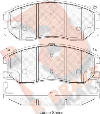 R Brake RB1798 - Kit de plaquettes de frein, frein à disque cwaw.fr