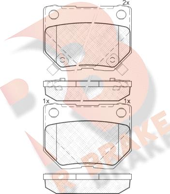 R Brake RB1749-200 - Kit de plaquettes de frein, frein à disque cwaw.fr