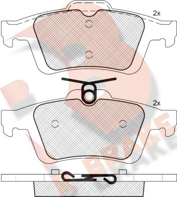 R Brake RB1744-396 - Kit de plaquettes de frein, frein à disque cwaw.fr