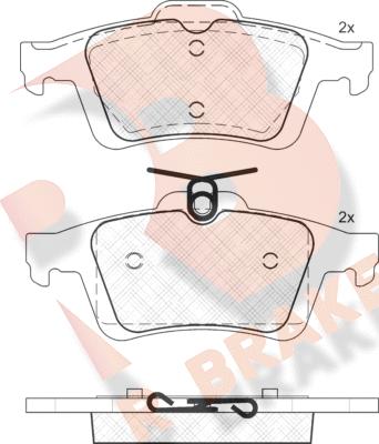 R Brake RB1744 - Kit de plaquettes de frein, frein à disque cwaw.fr