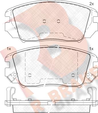 R Brake RB1745 - Kit de plaquettes de frein, frein à disque cwaw.fr