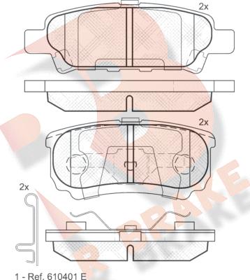 R Brake RB1746 - Kit de plaquettes de frein, frein à disque cwaw.fr