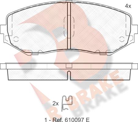 R Brake RB1747 - Kit de plaquettes de frein, frein à disque cwaw.fr