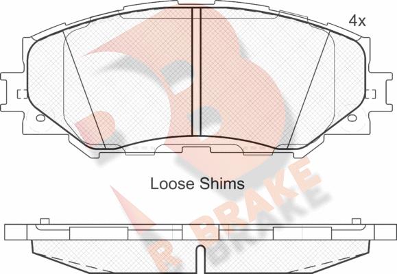 R Brake RB1760 - Kit de plaquettes de frein, frein à disque cwaw.fr