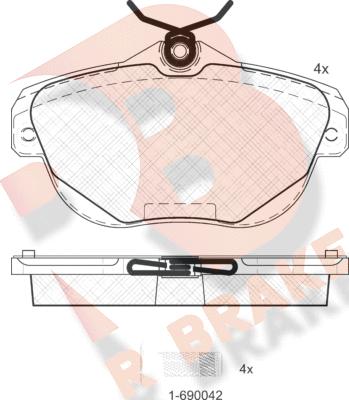 R Brake RB1768 - Kit de plaquettes de frein, frein à disque cwaw.fr