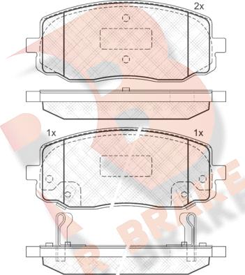 R Brake RB1709 - Kit de plaquettes de frein, frein à disque cwaw.fr