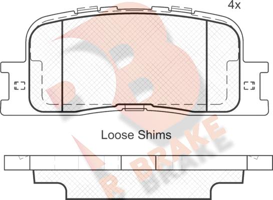 R Brake RB1706 - Kit de plaquettes de frein, frein à disque cwaw.fr