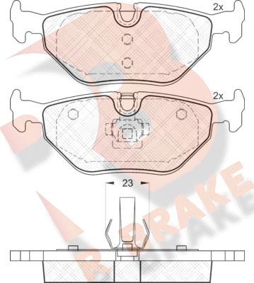 R Brake RB1707 - Kit de plaquettes de frein, frein à disque cwaw.fr