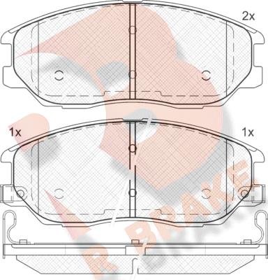 R Brake RB1714 - Kit de plaquettes de frein, frein à disque cwaw.fr