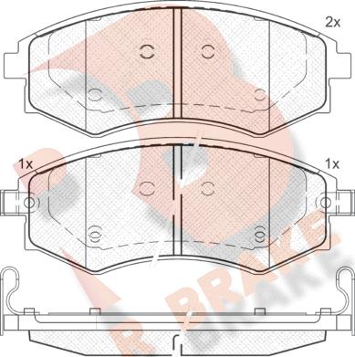 R Brake RB1716 - Kit de plaquettes de frein, frein à disque cwaw.fr