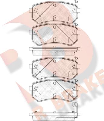 R Brake RB1710 - Kit de plaquettes de frein, frein à disque cwaw.fr