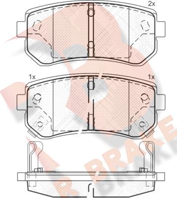 R Brake RB1712 - Kit de plaquettes de frein, frein à disque cwaw.fr