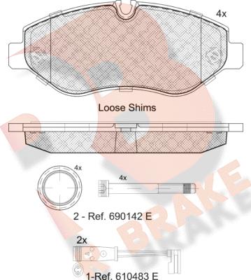 R Brake RB1786-203 - Kit de plaquettes de frein, frein à disque cwaw.fr