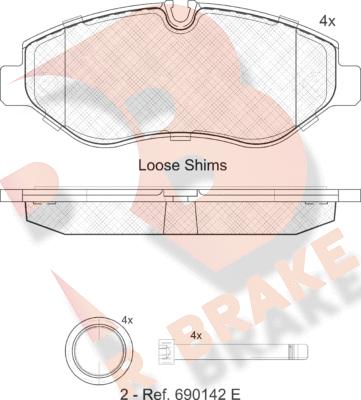 R Brake RB1786 - Kit de plaquettes de frein, frein à disque cwaw.fr