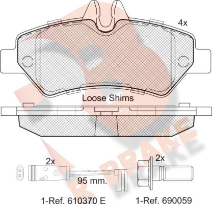 R Brake RB1787 - Kit de plaquettes de frein, frein à disque cwaw.fr