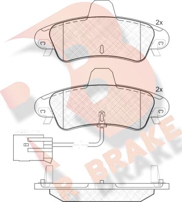 R Brake RB1735 - Kit de plaquettes de frein, frein à disque cwaw.fr