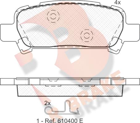 R Brake RB1736 - Kit de plaquettes de frein, frein à disque cwaw.fr