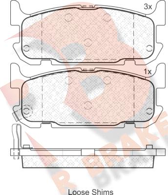 R Brake RB1738 - Kit de plaquettes de frein, frein à disque cwaw.fr