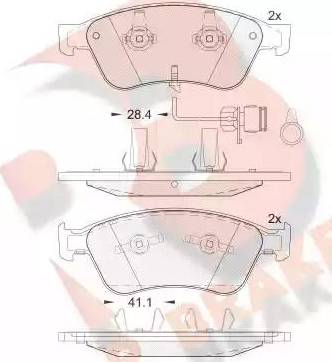 R Brake RB1724 - Kit de plaquettes de frein, frein à disque cwaw.fr