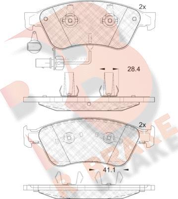 R Brake RB1725 - Kit de plaquettes de frein, frein à disque cwaw.fr