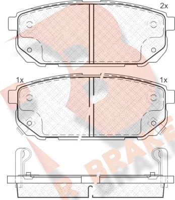 R Brake RB1720 - Kit de plaquettes de frein, frein à disque cwaw.fr