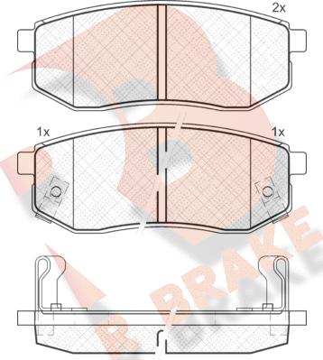 R Brake RB1721 - Kit de plaquettes de frein, frein à disque cwaw.fr