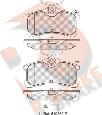 R Brake RB1728 - Kit de plaquettes de frein, frein à disque cwaw.fr