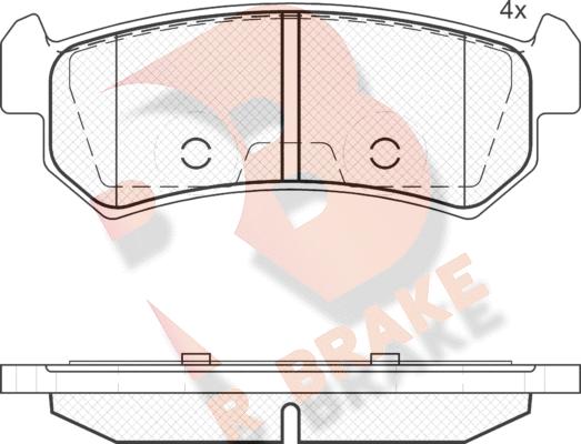 R Brake RB1727 - Kit de plaquettes de frein, frein à disque cwaw.fr