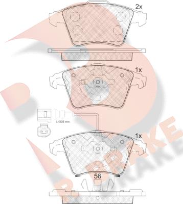 R Brake RB1779 - Kit de plaquettes de frein, frein à disque cwaw.fr