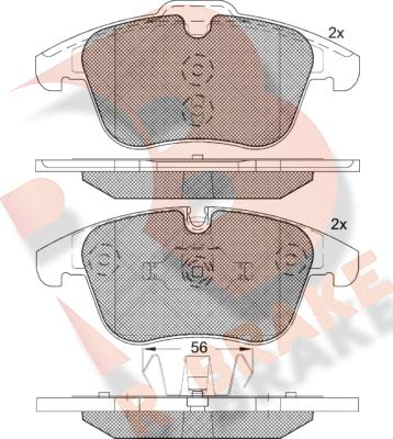 R Brake RB1775-203 - Kit de plaquettes de frein, frein à disque cwaw.fr