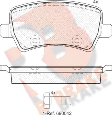 R Brake RB1776 - Kit de plaquettes de frein, frein à disque cwaw.fr