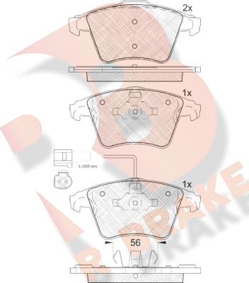 R Brake RB1778 - Kit de plaquettes de frein, frein à disque cwaw.fr