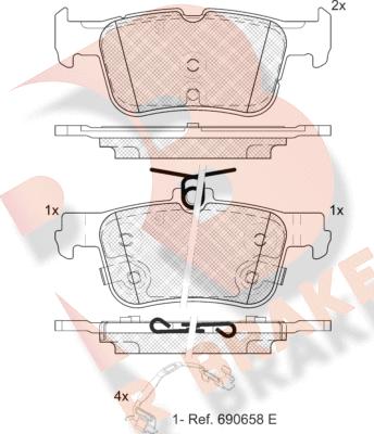 R Brake RB2493 - Kit de plaquettes de frein, frein à disque cwaw.fr