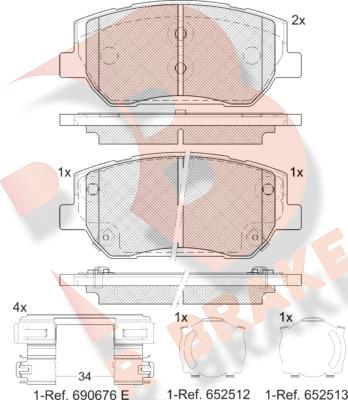 R Brake RB2441 - Kit de plaquettes de frein, frein à disque cwaw.fr