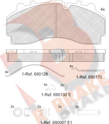 R Brake RB2456-066 - Kit de plaquettes de frein, frein à disque cwaw.fr