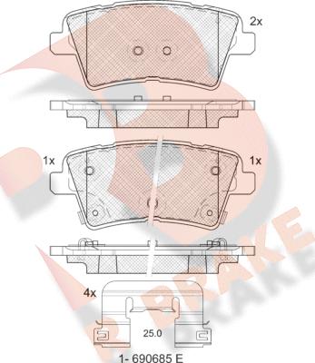 R Brake RB2467 - Kit de plaquettes de frein, frein à disque cwaw.fr