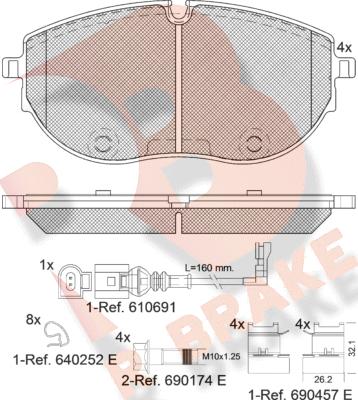 R Brake RB2401 - Kit de plaquettes de frein, frein à disque cwaw.fr