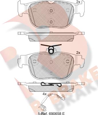 R Brake RB2408 - Kit de plaquettes de frein, frein à disque cwaw.fr