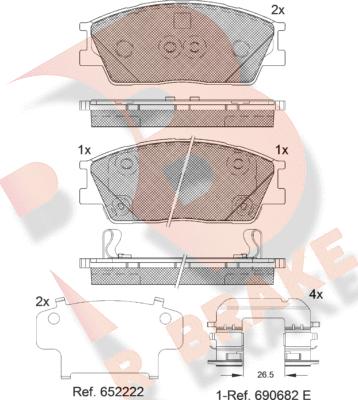 R Brake RB2414-203 - Kit de plaquettes de frein, frein à disque cwaw.fr