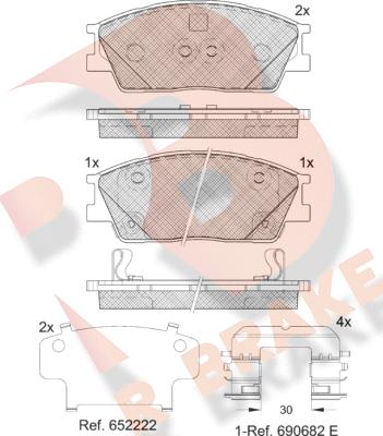 R Brake RB2414 - Kit de plaquettes de frein, frein à disque cwaw.fr